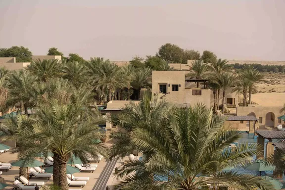 Aerial view of Bab Al Shams Luxury Desert Resort