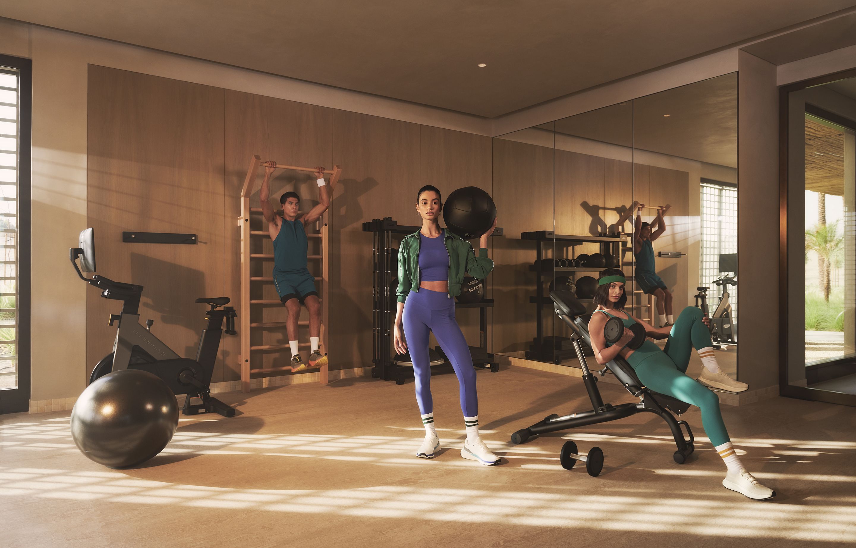 Members actively working out at Bab Al Shams Fitness Centre