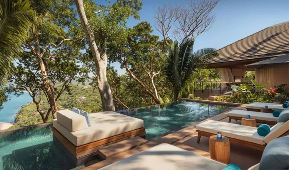 Poolside view of a signature villa at One&Only Mandarina