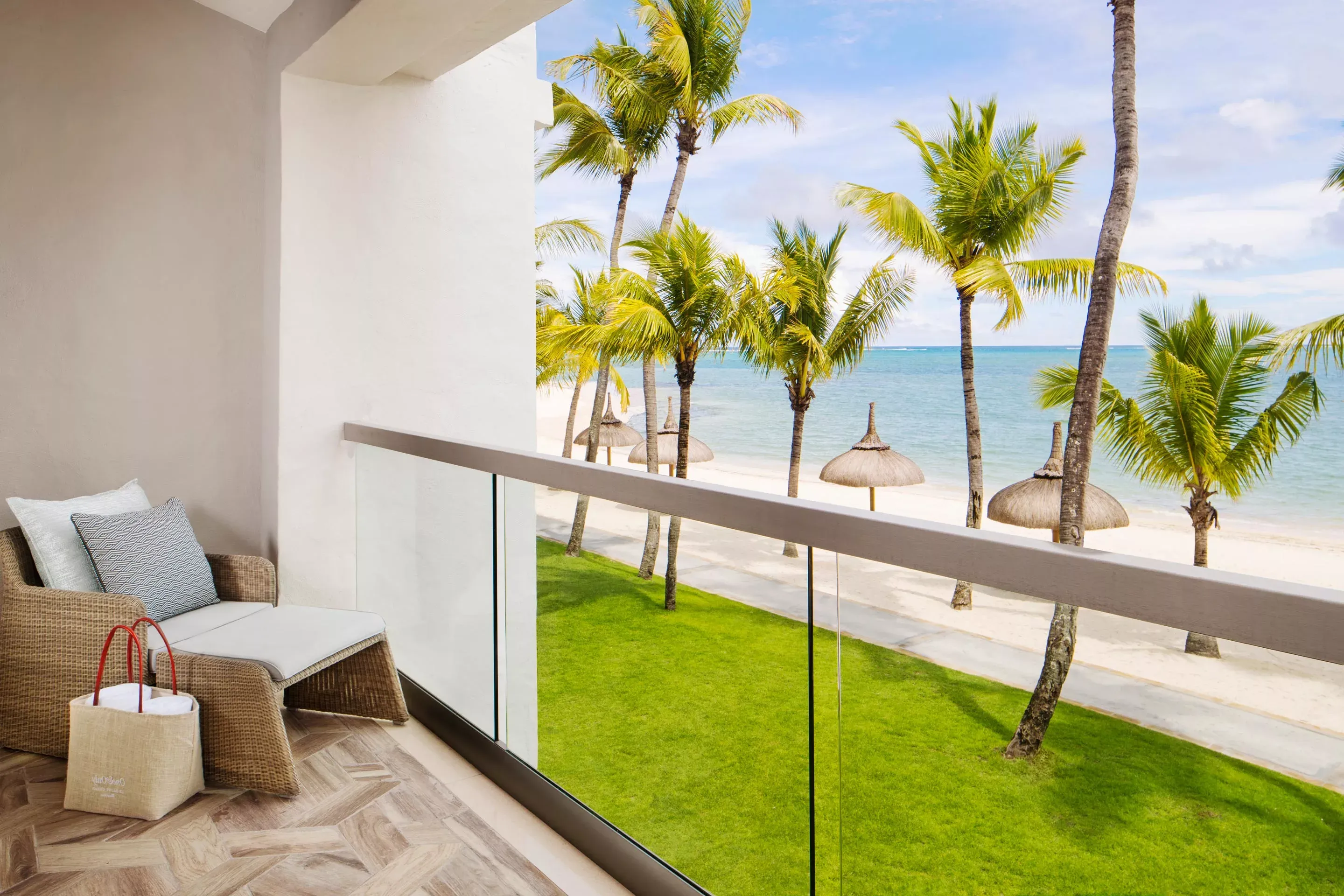The view from the balcony at One&Only Le Saint Géran Beachfront Balcony Suite