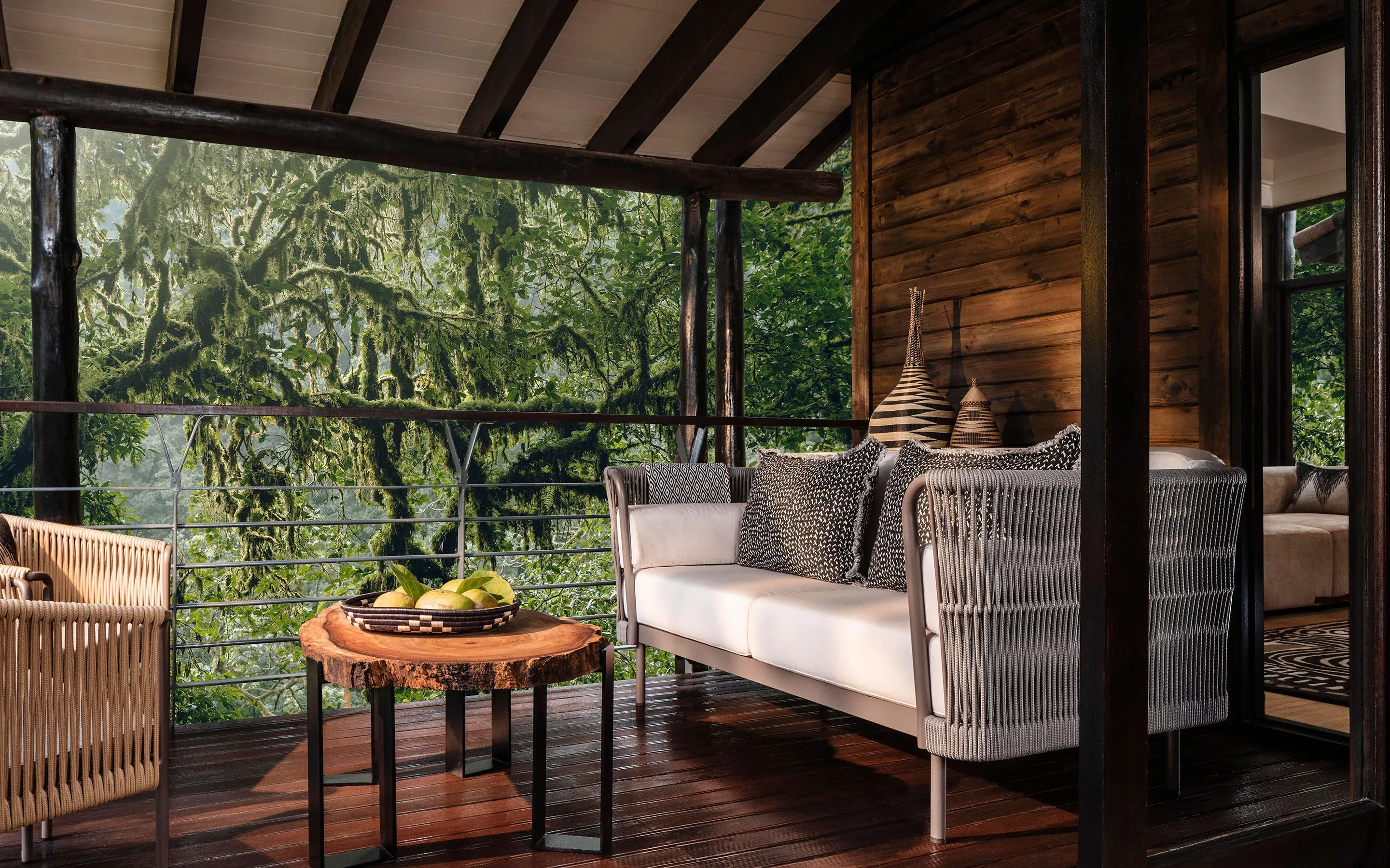 Interior view of rainforest resort at One&Only Nyungwe House