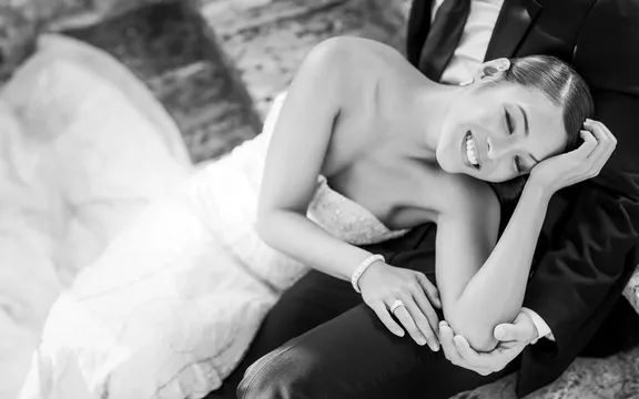 Joyful bride at One&Only Portonovi