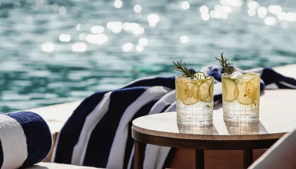 Drinks on the table at One&Only Aesthesis