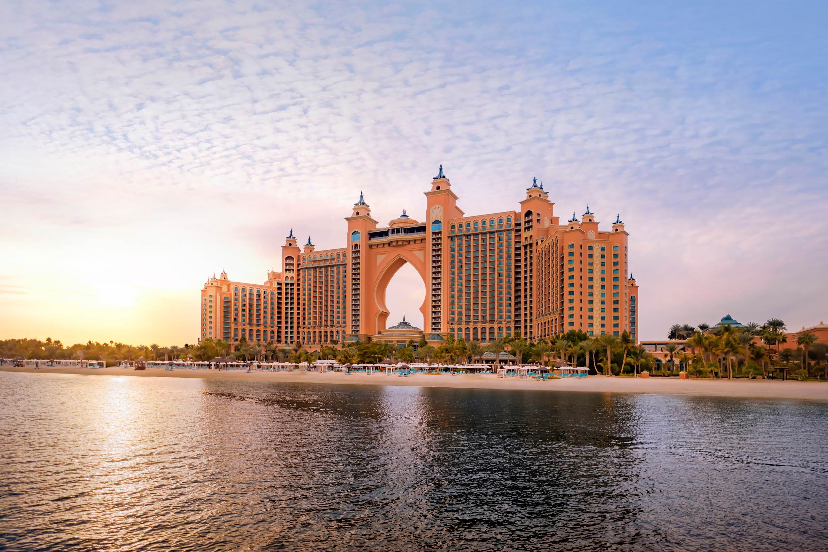 Atlantis the Palm Aerial Side Shot Clouds & Sun