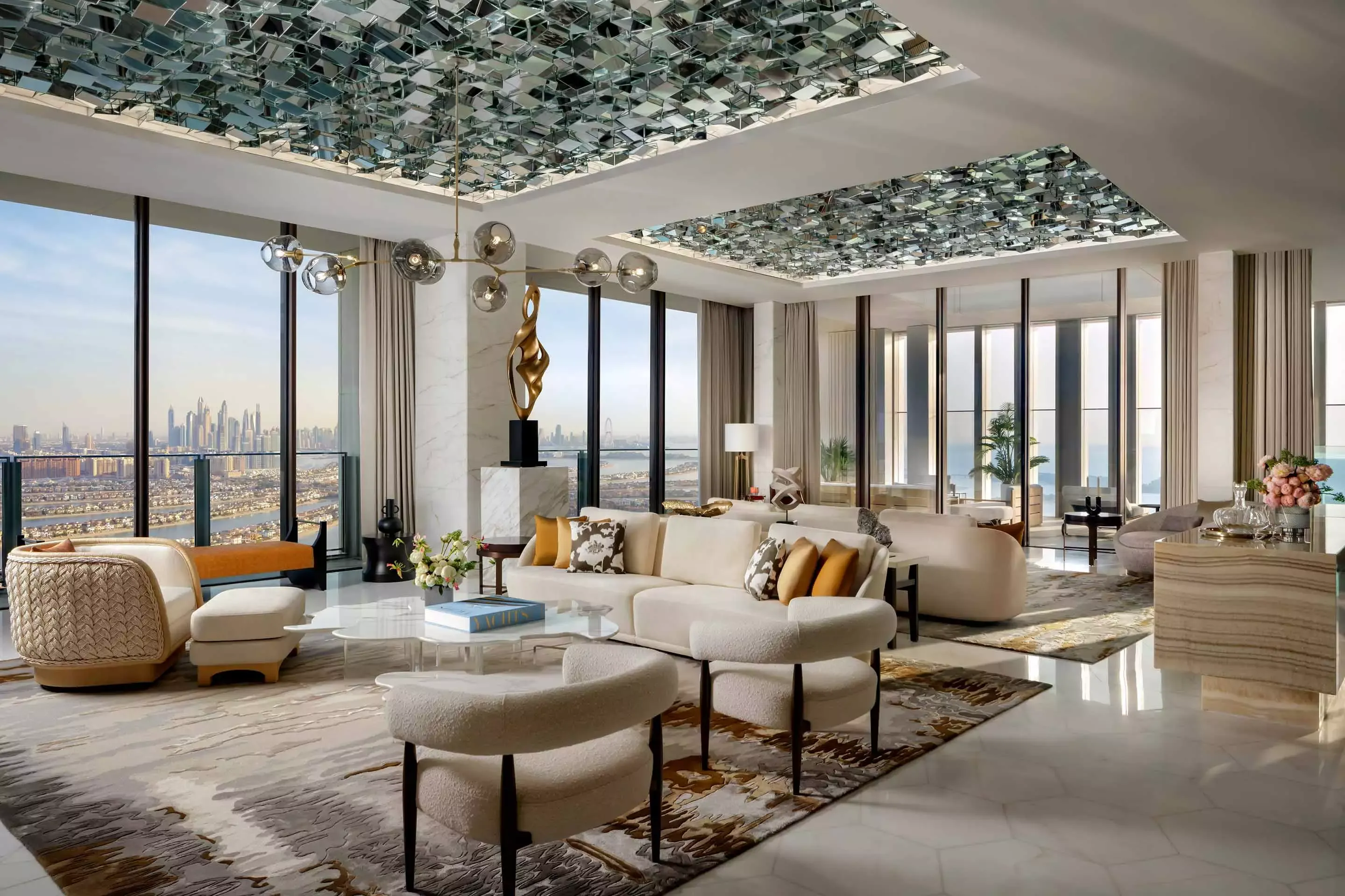 Panoramic Penthouse Living Room at Atlantis The Royal