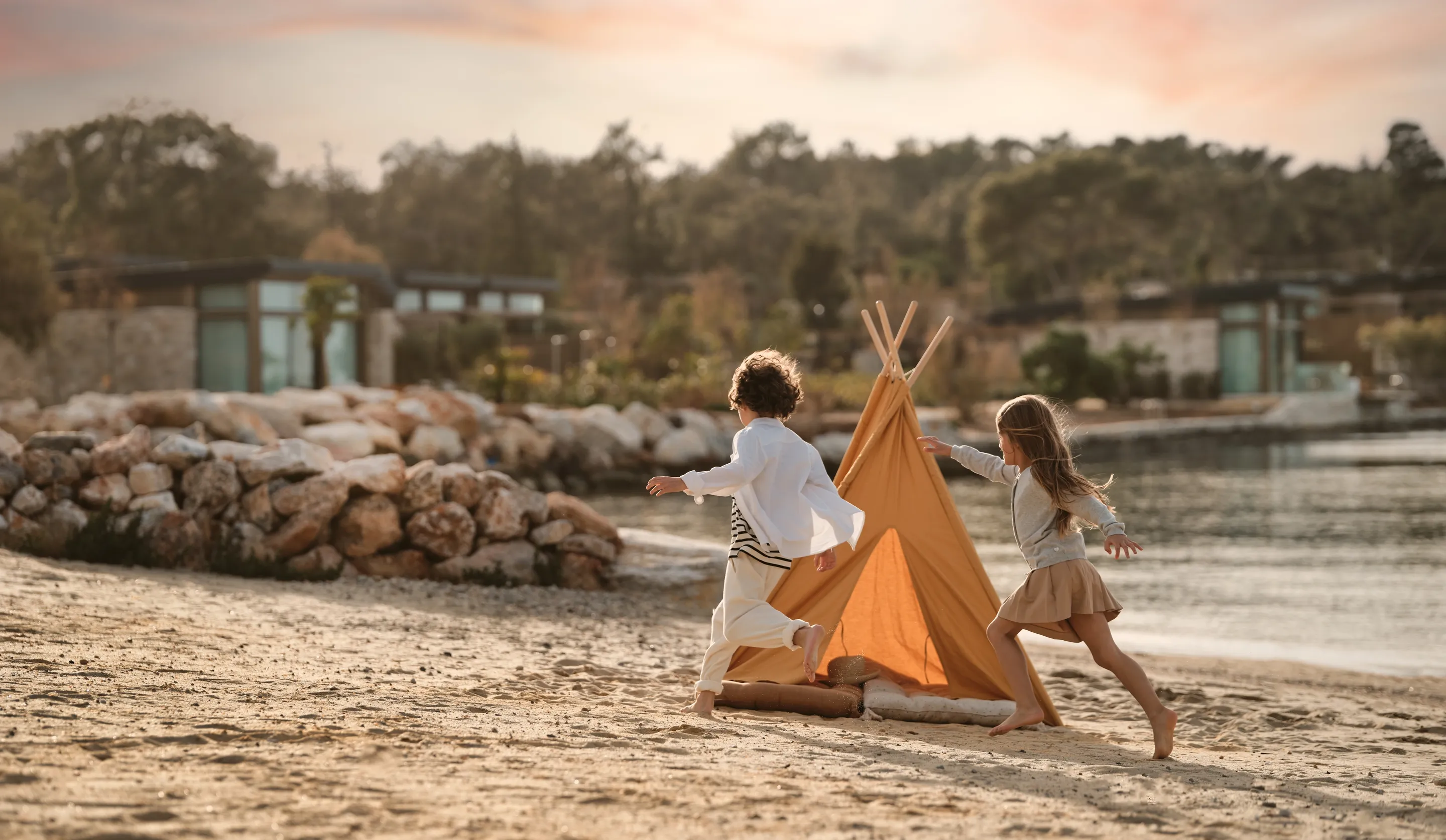 Kids by the beach at One&Only Aesthesis