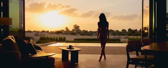 Private pool with panoramic desert view at Bab Al Shams Desert Pool Villa