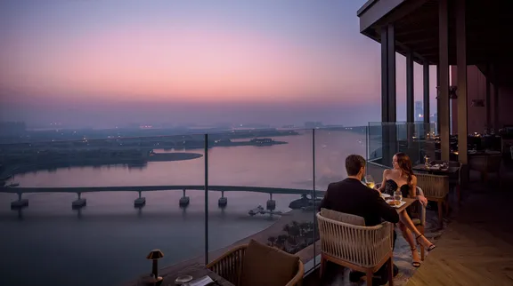 Couple Dining Outdoors at Nobu Dubai 