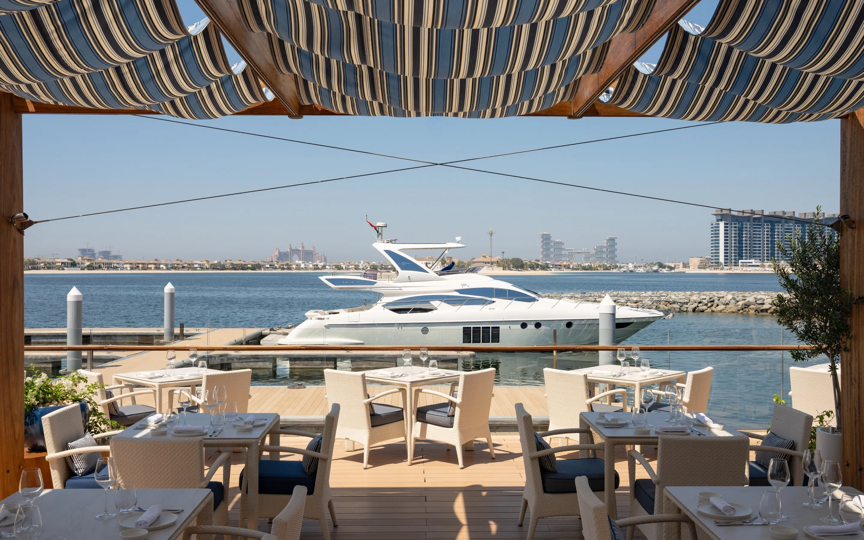 Outdoor terrace day shot at 101 at One&Only The Palm, Dubai