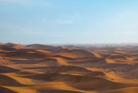 View of sand dunes in Dubai desert