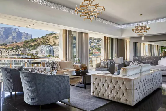 Living room in a penthouse at One&Only Cape Town