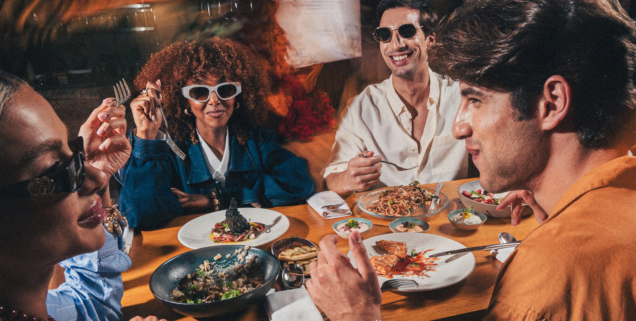group of people dining together