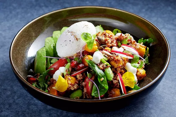 Quinoa and Buffalo Cheese Salad for In-Room Dining