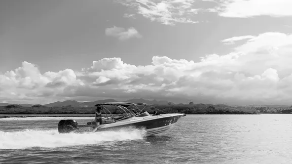 Boat sailing in the sea at One&Only Le Saint Géran