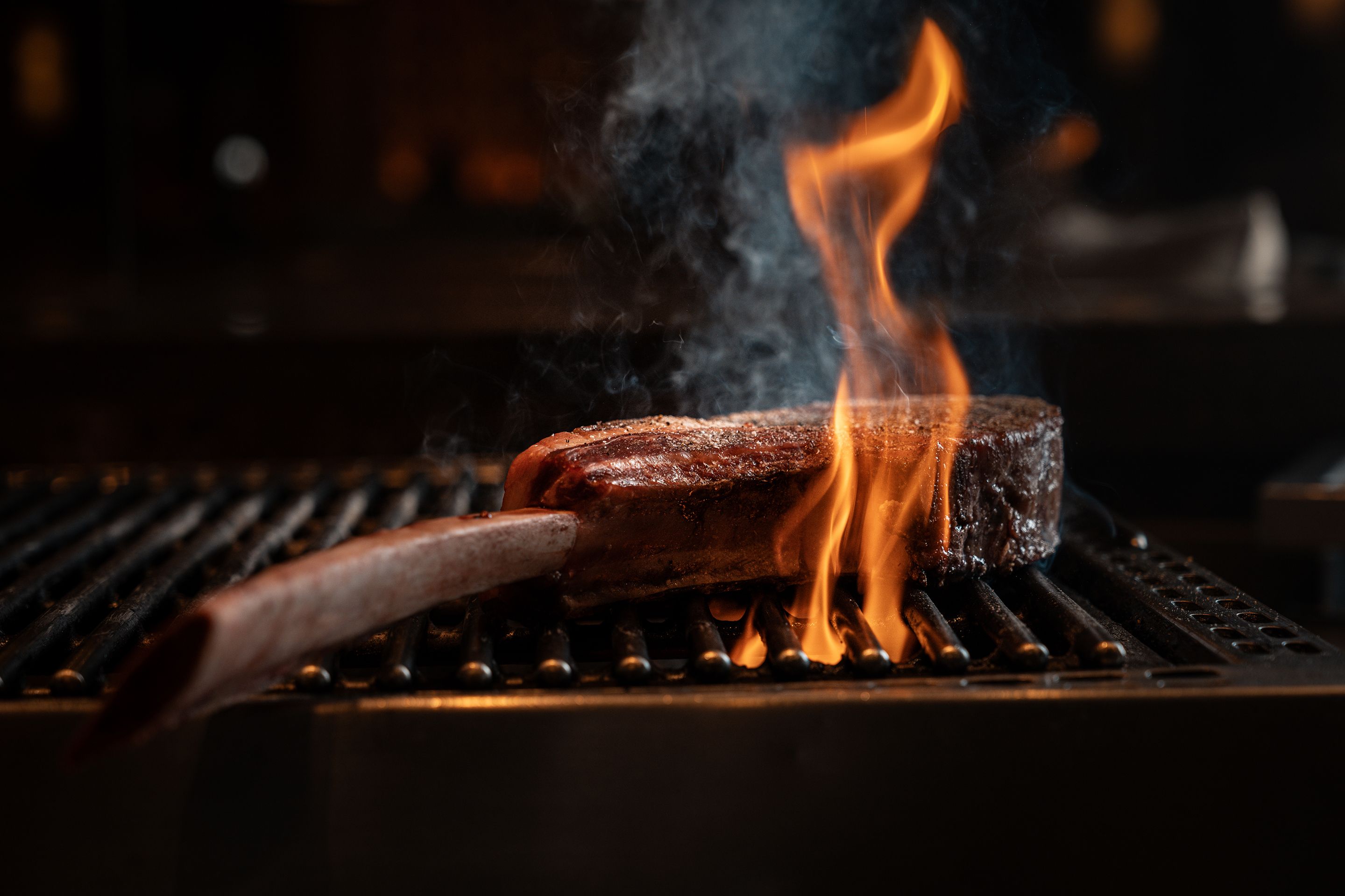 Seafire Steak on Grill 