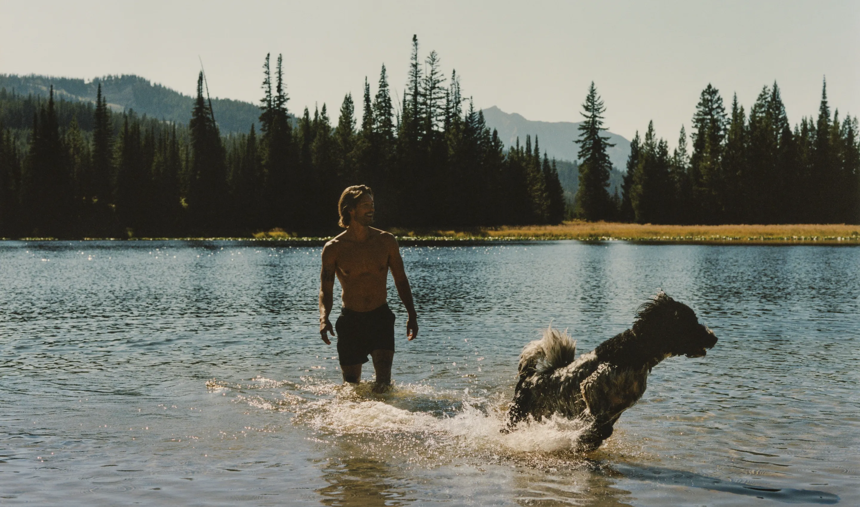 Man and his dog at Big Sky at One&Only Moonlight Basin