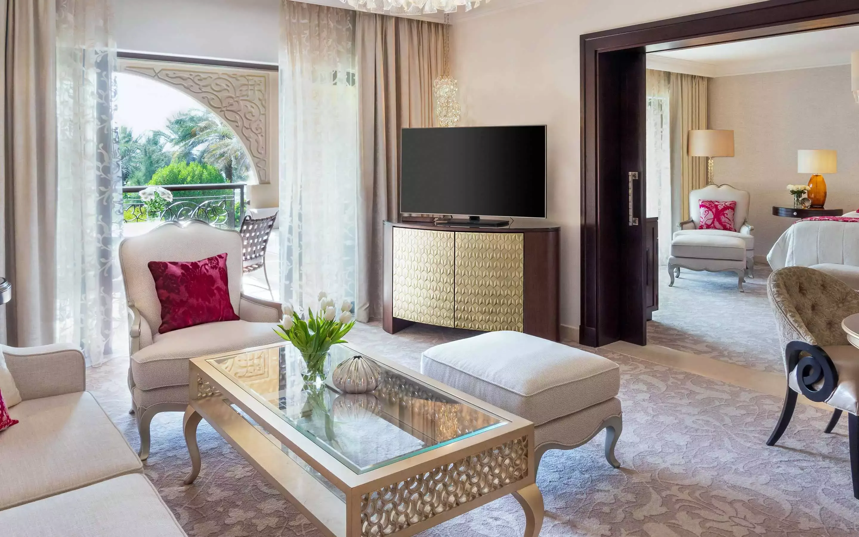 View of the living room at One&Only Royal Mirage Arabian Court Executive Suite