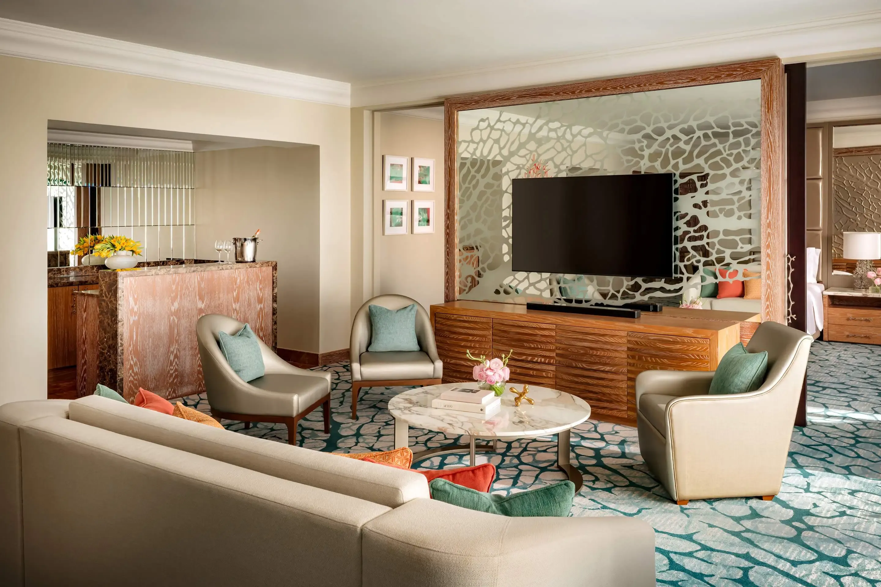 Regal Suite Living Room at Atlantis, The Palm