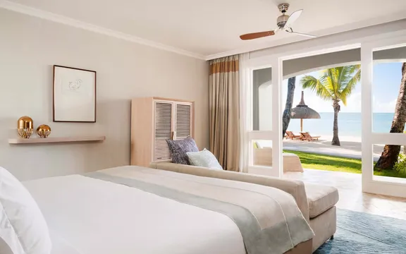 View of the beach from Beachfront room at One&Only Le Saint Géran