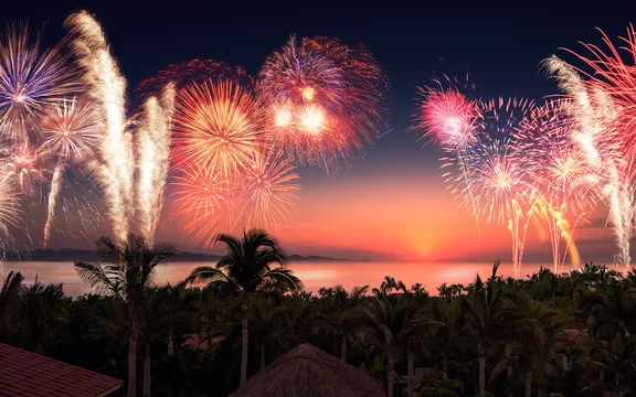 View of fireworks at One&Only Palmilla